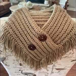 NWOT Fringe Shoulder Scarf